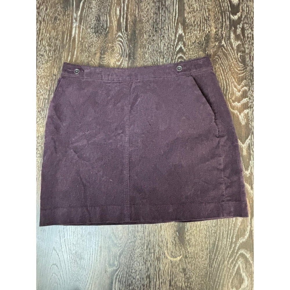 Banana Republic Mini Skirt Purple Corduroy Zipper Cotton Blend Size 4 189 - Picture 1 of 6